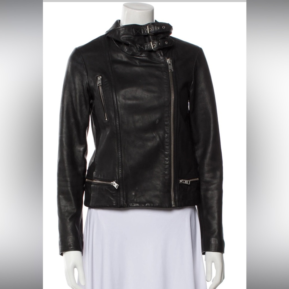 AllSaints Lamb Leather Biker Jacket